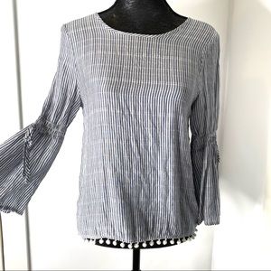 Striped Blue and White Women's Top